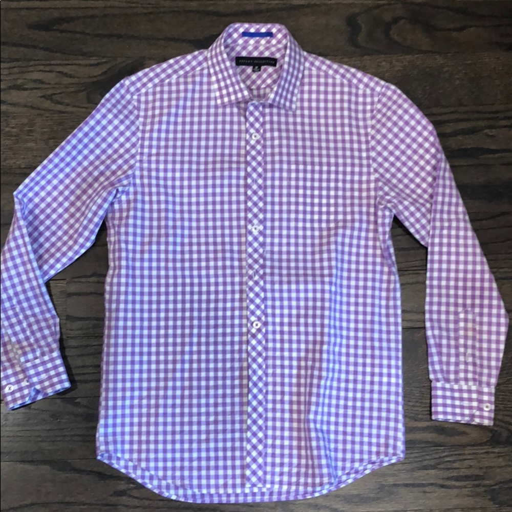 REPORT COLLECTION boys purple dress shirt. Sz 12